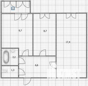 2-к квартира, вторичка, 48м2, 5/9 этаж