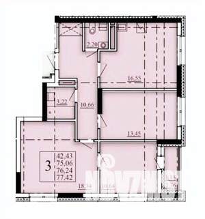 3-к квартира, строящийся дом, 76м2, 5/25 этаж