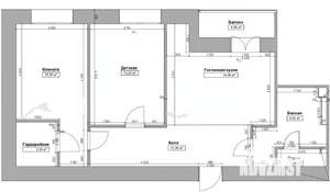 2-к квартира, вторичка, 66м2, 9/19 этаж