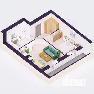 2-к квартира, вторичка, 43м2, 18/20 этаж