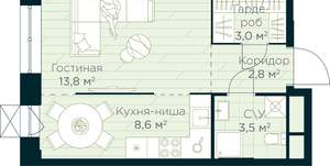 Студия квартира, вторичка, 32м2, 10/30 этаж