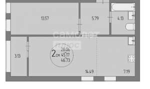 1-к квартира, вторичка, 45м2, 3/9 этаж
