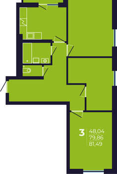 3-к квартира, вторичка, 82м2, 11/17 этаж