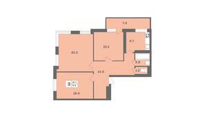 3-к квартира, вторичка, 78м2, 11/12 этаж