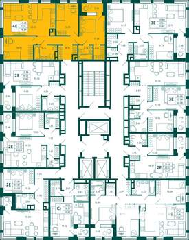 3-к квартира, строящийся дом, 78м2, 24/29 этаж