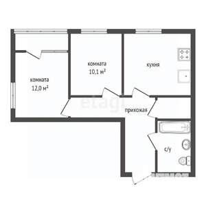 2-к квартира, вторичка, 55м2, 12/20 этаж