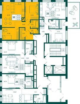 2-к квартира, вторичка, 66м2, 2/18 этаж