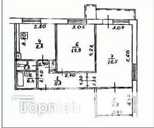 3-к квартира, вторичка, 58м2, 9/9 этаж