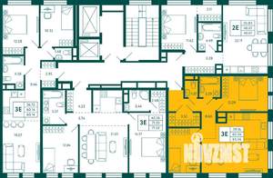 2-к квартира, строящийся дом, 65м2, 3/10 этаж