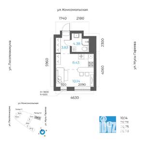 1-к квартира, вторичка, 27м2, 13/17 этаж