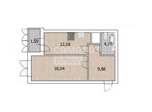 1-к квартира, вторичка, 45м2, 20/26 этаж
