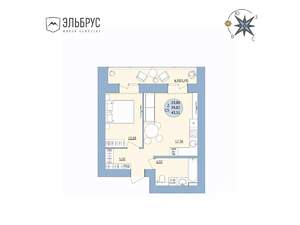 2-к квартира, вторичка, 43м2, 14/20 этаж