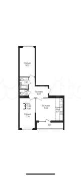 3-к квартира, вторичка, 76м2, 4/25 этаж
