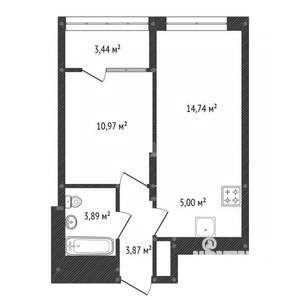 2-к квартира, вторичка, 41м2, 8/31 этаж