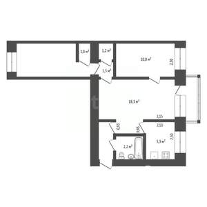 3-к квартира, вторичка, 56м2, 3/5 этаж