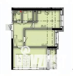 2-к квартира, вторичка, 52м2, 17/21 этаж