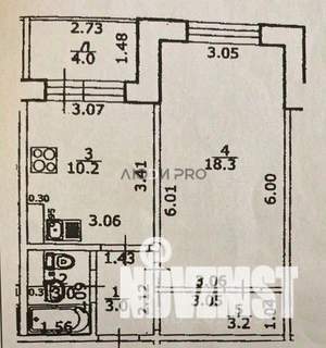 1-к квартира, вторичка, 38м2, 7/10 этаж