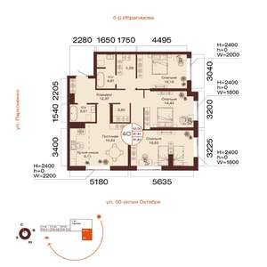 4-к квартира, вторичка, 98м2, 4/32 этаж