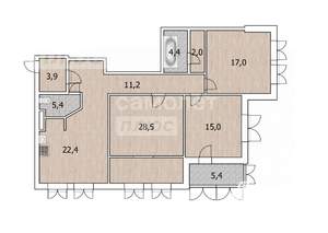3-к квартира, вторичка, 110м2, 5/12 этаж