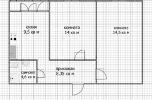2-к квартира, вторичка, 52м2, 2/25 этаж