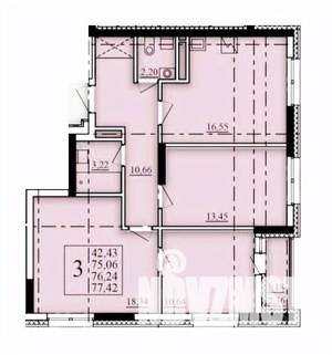 3-к квартира, строящийся дом, 76м2, 6/25 этаж