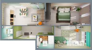 3-к квартира, вторичка, 66м2, 1/24 этаж