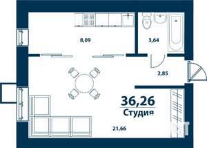 1-к квартира, вторичка, 36м2, 3/5 этаж