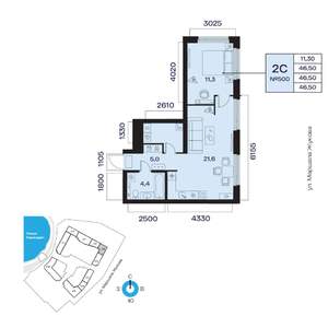 2-к квартира, вторичка, 47м2, 4/32 этаж