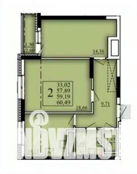 2-к квартира, вторичка, 59м2, 15/21 этаж