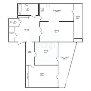 3-к квартира, вторичка, 126м2, 6/14 этаж