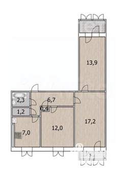 3-к квартира, вторичка, 61м2, 9/9 этаж