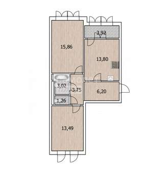 2-к квартира, вторичка, 41м2, 4/25 этаж
