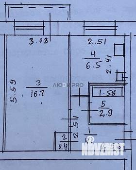 1-к квартира, вторичка, 31м2, 3/5 этаж