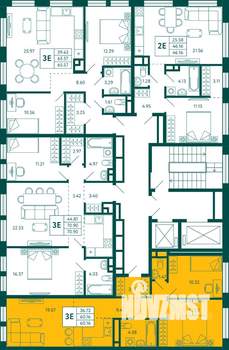 2-к квартира, строящийся дом, 60м2, 10/18 этаж
