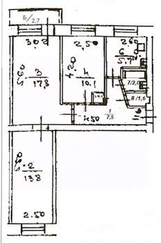 3-к квартира, вторичка, 59м2, 5/6 этаж