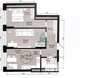 3-к квартира, вторичка, 54м2, 17/25 этаж