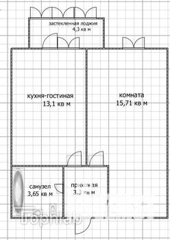 1-к квартира, сданный дом, 37м2, 17/27 этаж