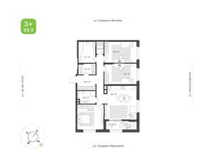 3-к квартира, вторичка, 94м2, 13/25 этаж