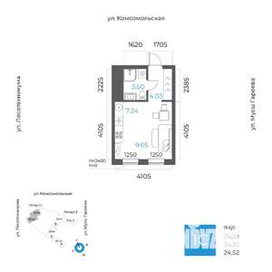 1-к квартира, вторичка, 25м2, 27/32 этаж