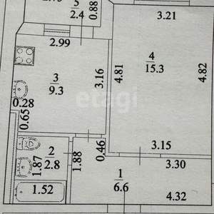 1-к квартира, вторичка, 36м2, 5/12 этаж