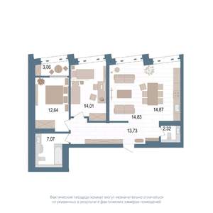 3-к квартира, вторичка, 81м2, 10/14 этаж