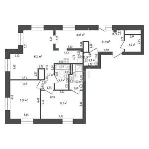 3-к квартира, вторичка, 168м2, 18/25 этаж