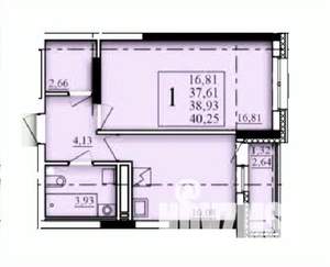 1-к квартира, строящийся дом, 39м2, 12/25 этаж