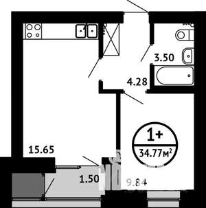 1-к квартира, вторичка, 35м2, 7/8 этаж