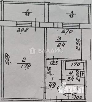 1-к квартира, вторичка, 33м2, 4/12 этаж