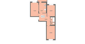 3-к квартира, вторичка, 67м2, 3/12 этаж