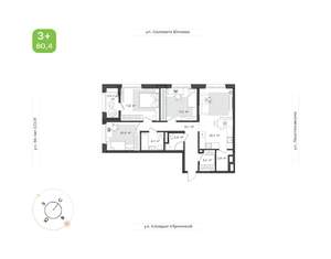 3-к квартира, вторичка, 80м2, 9/24 этаж