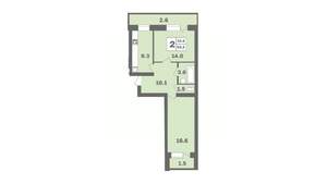 2-к квартира, вторичка, 59м2, 5/12 этаж