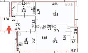 2-к квартира, вторичка, 44м2, 10/18 этаж