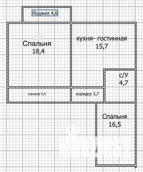 3-к квартира, вторичка, 66м2, 10/10 этаж